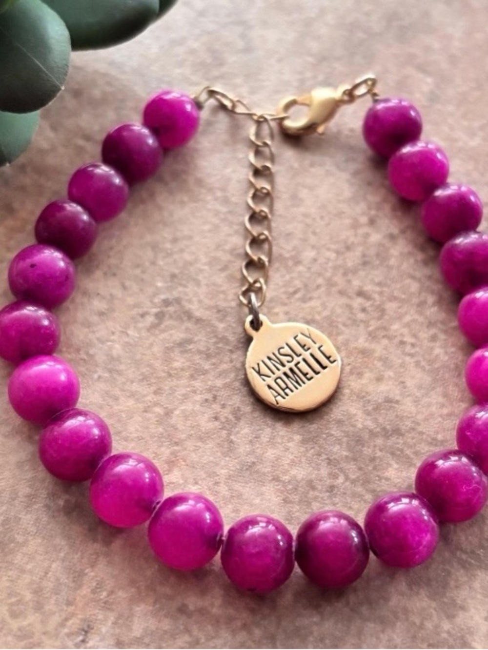 Kinsley Armelle Fuchsia Beaded Bracelet
